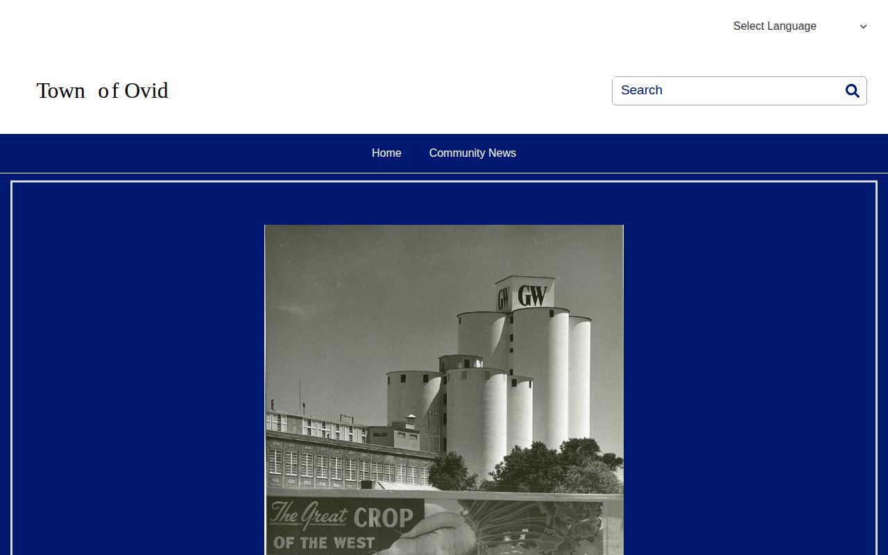 Town of Ovid official landing page used to route Sedgwick County arrest record questions