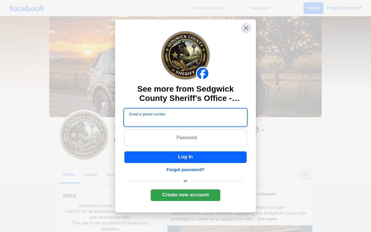 Sedgwick County Sheriff official announcement channel for warrant and safety updates